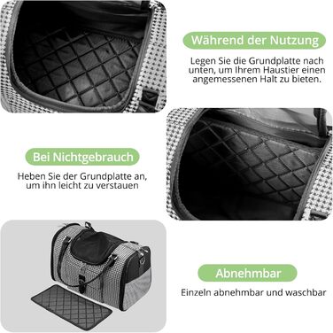 Транспортна сумка для собак та котів, переноска для тварин, дихаюча, з плечовим ременем та кишенями, до 5 кг (40x26x20 см)