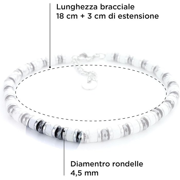 Браслет чоловічий SAGA GIOIELLI з нержавіючої сталі, кольорові сталеві диски, срібний, прозорий