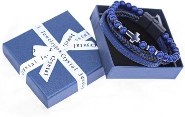 Чоловічий шкіряний браслет з хрестом, розарій, чорний/коричневий, аксесуар для чоловіків та хлопців