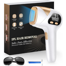 Пристрій для епіляції IPL Haarlosy 3-в-1: HR/SC/RA, 999 900 імпульсів, 9 рівнів енергії, безболісна епіляція для чоловіків та жінок, для тіла