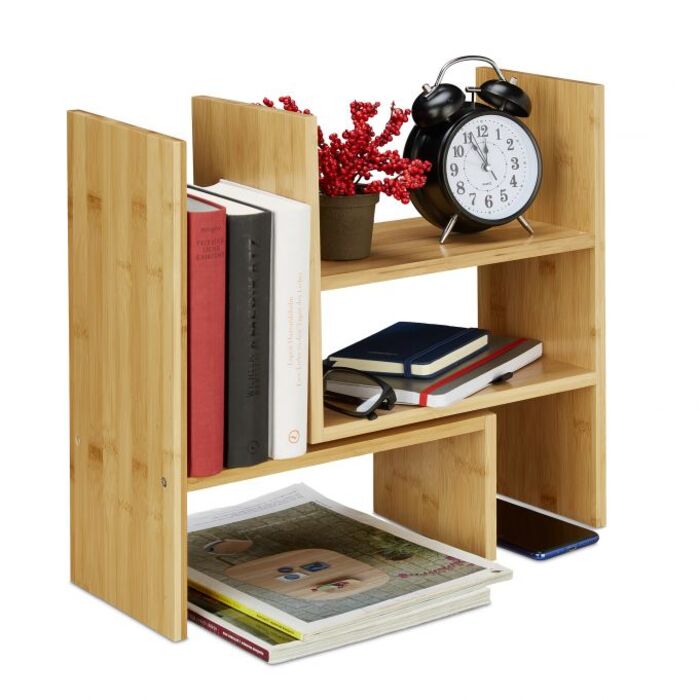 Relaxdays Bamboo Table Shelf