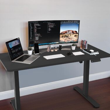 Регульований стіл Homall 140x60 см з USB-роз'ємом, комп'ютерний стіл для дому та офісу, ергономічний, білий. Також доступний розмір 160x70 см, чорний колір