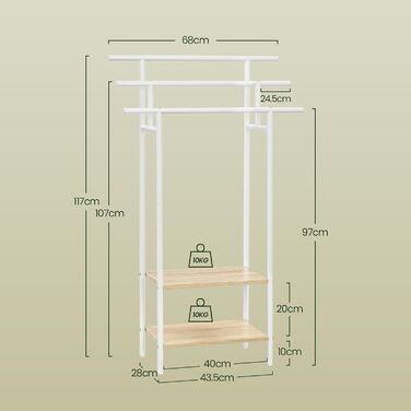 Підставка для рушників EUGAD з 3 полицями, з металу та ДСП, для ванної кімнати