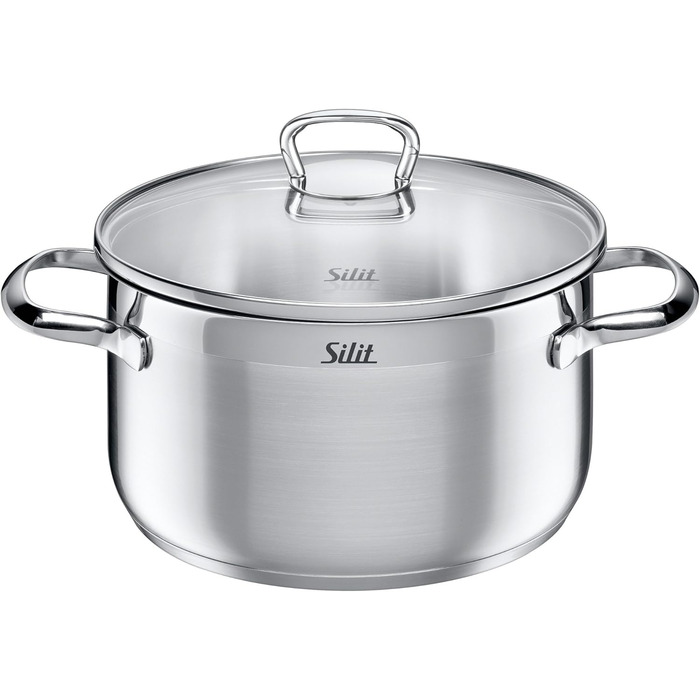 Silit Scalea 6-Piece Induction Cookware Set - Stainless Steel Pots and Pans with Glass Lids