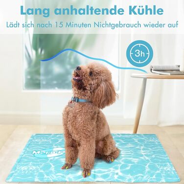 Pawtasy Cooling Mat for Dogs and Cats, Cooling Blanket for Dogs, Cooling Pad with Non-Toxic Gel, Self-Cooling Cooling Mat for Pets, Cooling Dog Mat - M 65 x 50 cm