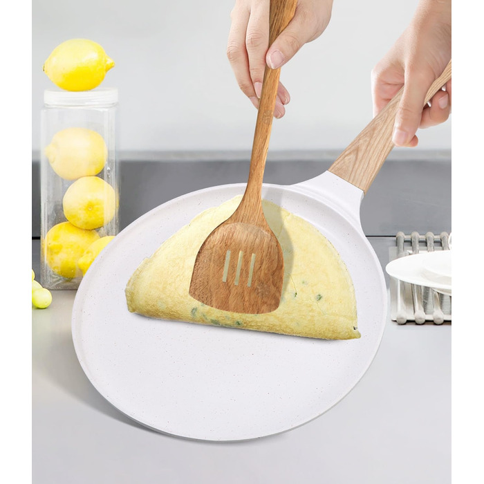 Сковорода Exyvox White Crepe 24 см з антипригарним покриттям Swiss Granite, індукційна, без PFOA