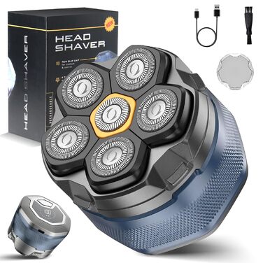 Електричний бритва для гоління голови Glatzen Herren 6D, бездротовий, водонепроникний IPX7 для сухого та вологого гоління, для догляду за обличчям та моделювання голови