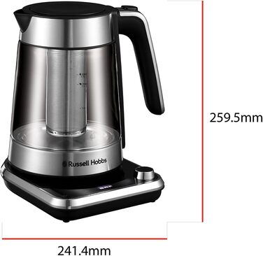 Електричний чайник Russell Hobbs з регулюванням температури та ситом (40-100°C), нержавіюча сталь, 1.7л, 2400W, з функцією підігріву, для дитячого харчування