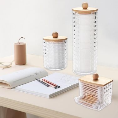 Організатор для ватних дисків та паличок: набір з 3 шт. з акрилу для ванної кімнати