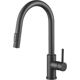 Кран кухонний CECIPA SOFETIY SERIE, чорний, з висувною лійкою, 360° поворот, нержавіюча сталь, двофункціональний
