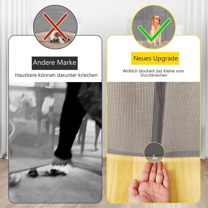 Захисний бар'єр для дітей, котів та собак: розтяжний захист для сходів та дверей (300 см, сірий)