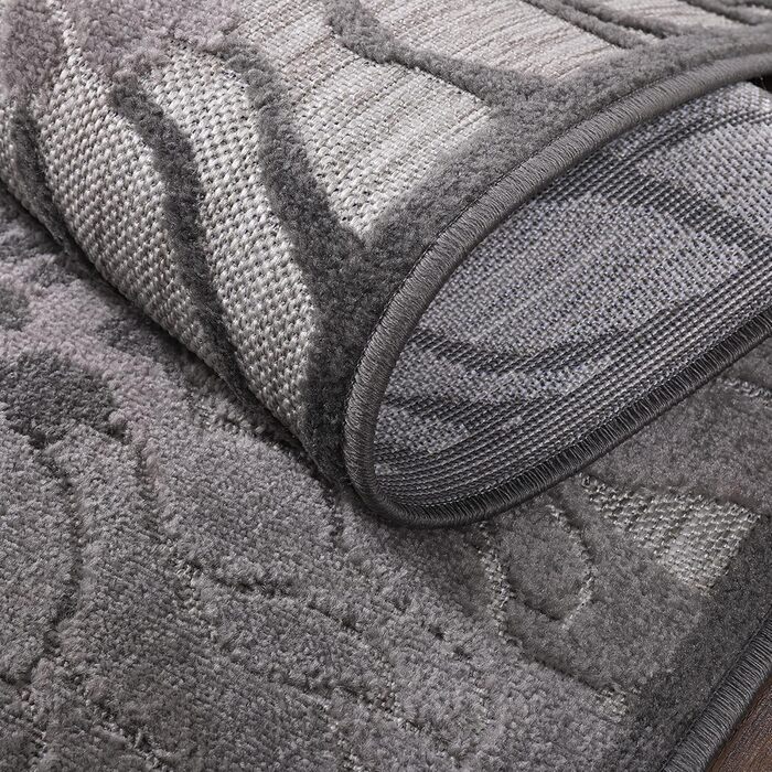 Килимок для дому та саду Impression Outdoor - вологостійкий, 120 x 170 см, темно-сірий