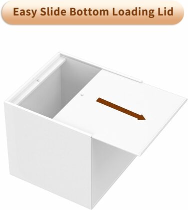 AITEE Acrylic Tissue Box Cover: white square tissue holder, napkin dispenser for home, bathroom, kitchen, bedroom, office, coffee table, restaurant