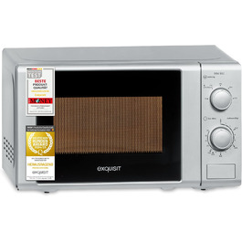 Мікрохвильова піч Exquisit MW 802 срібна 20L, 700W, 5 рівнів потужності, таймер, функція розморожування
