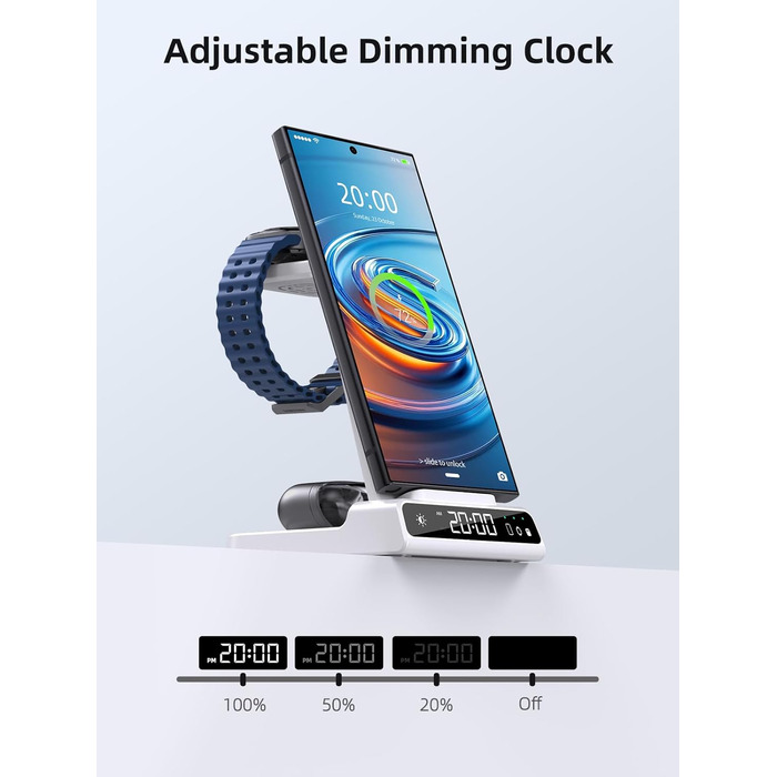 Бездротовий зарядний пристрій для Samsung Galaxy S25 Ultra, Watch Ultra/8/7/6, S24 Z Fold 6/Z Flip 6, Buds - зарядка