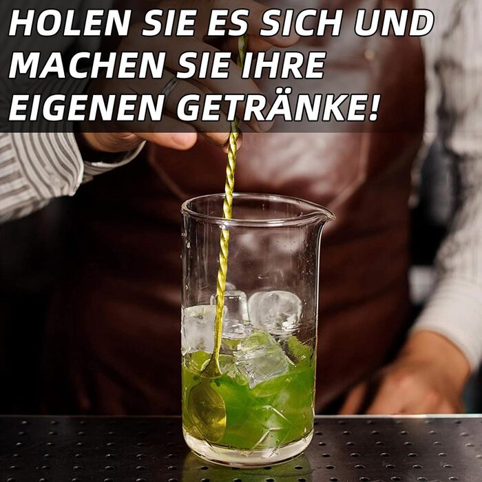 Тренажер для коктейлів YUNAI з нержавіючої сталі, 30 см, довга ручка, спіральний дизайн, для шейкерів, довгий барний ложка, золотий