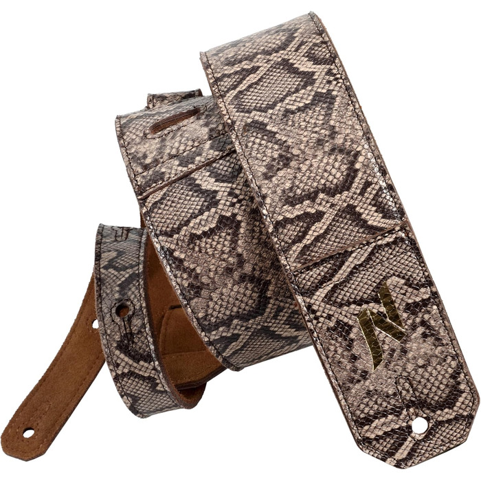 Шкіряний гітарний ремінь Nefelibata 2.3' з повним тисненням, м'яка підкладка, для бас-, електро- та акустичної гітари (Sahara Yellow Embossed) - колір Sahara Yellow (сірий)