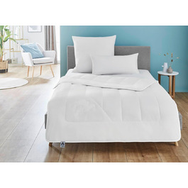 Irisette Kamel Warm Duo Winter Blanket - Made in Germany - Duo duvet made of camel hair for winter, 135 x 200 cm, white, Öko-Tex certified 135x200 cm Duo Single
