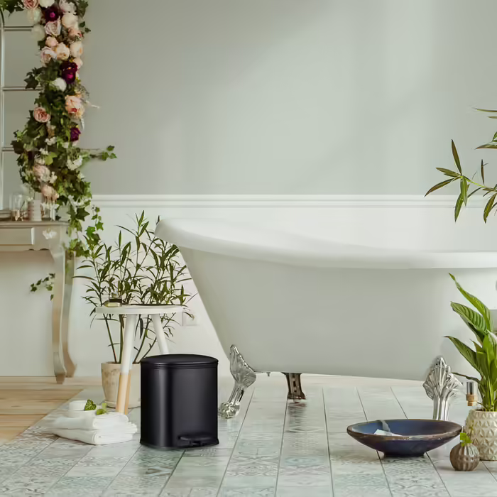 Relaxdays 5 l Bath Trash Can with 2 Inner Bins