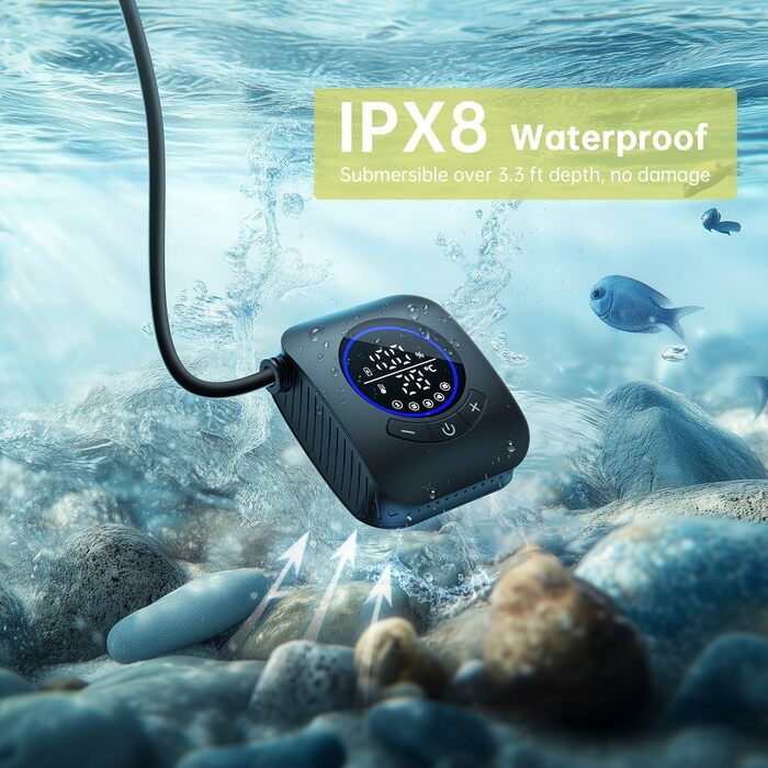 Митрікс Душ для кемпінгу портативний, 8000mAh з індикатором температури, 19 л, складаний відро, для кемпінгу, подорожей, саду, піших прогулянок, миття авто (чорний)