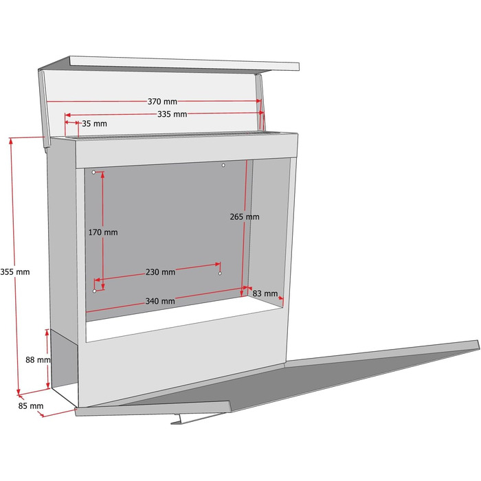 Поштовий ящик Metzler® з газетницею та табличкою з нержавіючої сталі V2A, стійкий до іржі, сучасний дизайн, 10 років гарантії на запчастини, опції монтажу та аксесуари, колір Eisenglimmer Db 703