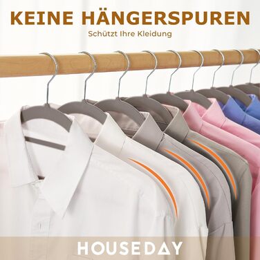 Набір вешалок для одягу HOUSE DAY, 30 шт., велюрові, преміум-якість, обертаються на 360°, сірі
