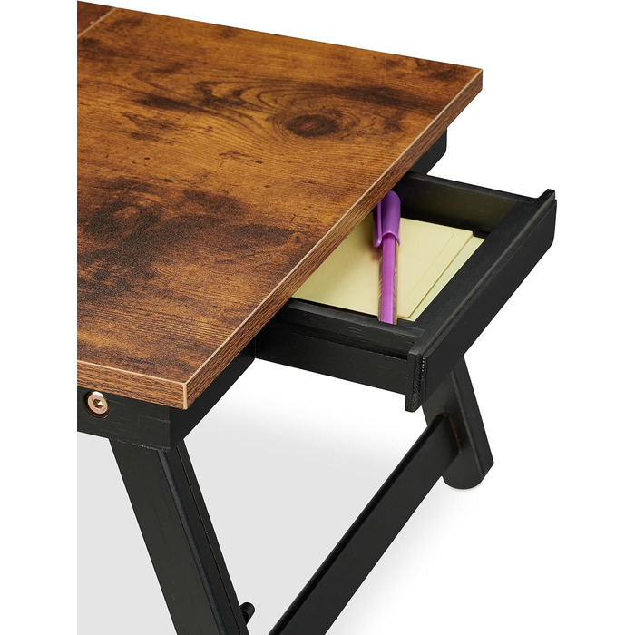 Столик для ноутбука Relaxdays на ліжко/диван, бамбуковий, регульований по висоті, темно-коричневий/чорний