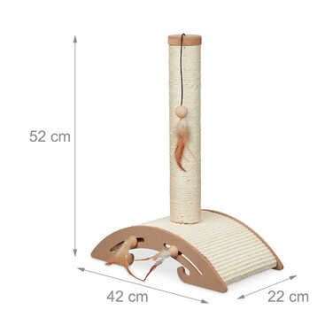Relaxdays Scratching Post with Scratching Board & Toy