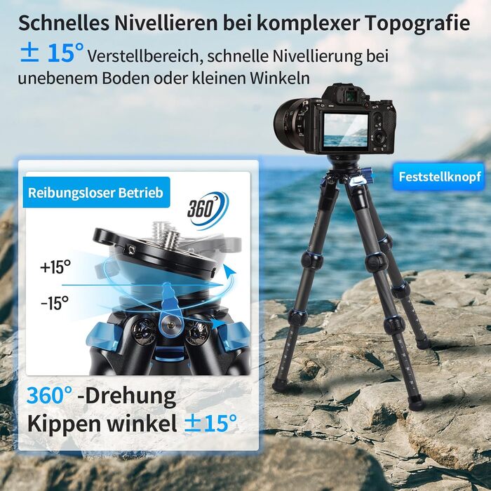 Штатив SIRUI AM-203S Mini з Алюмінію для DSLR, Vlogging - Макс. навантаження 15кг, 42см