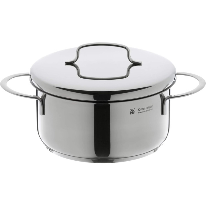 Каструля WMF Mini Kochtopf 16 см з кришкою з нержавіючої сталі Cromargan, 1,5 л, для невеликих порцій, індукційна