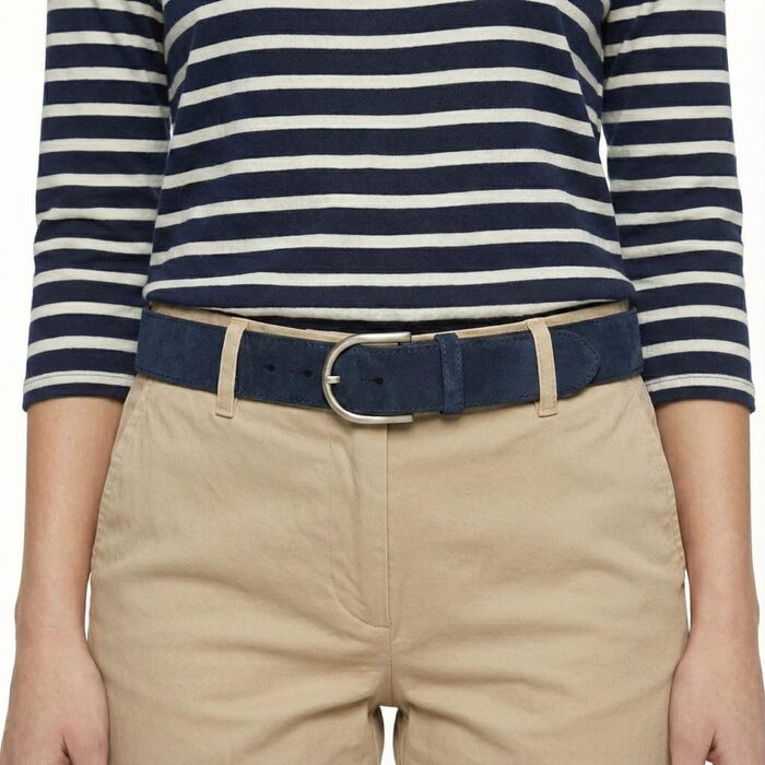 Жіночий ремінь Beltinger з велюру 4 см, сірий, срібна пряжка, 95 см (загальна довжина 110 см)