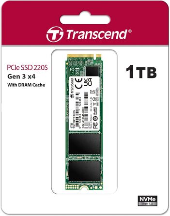 SSD накопичувач Transcend 1TB MTS220S NVMe PCIe Gen3 x4 M.2 2280 з DRAM Cache