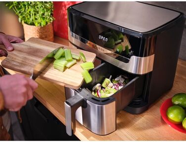 Аерофритюрниця Tefal Dual Easy Fry & Grill EY905D 8.3л 2700Вт з грилем - смаження без олії