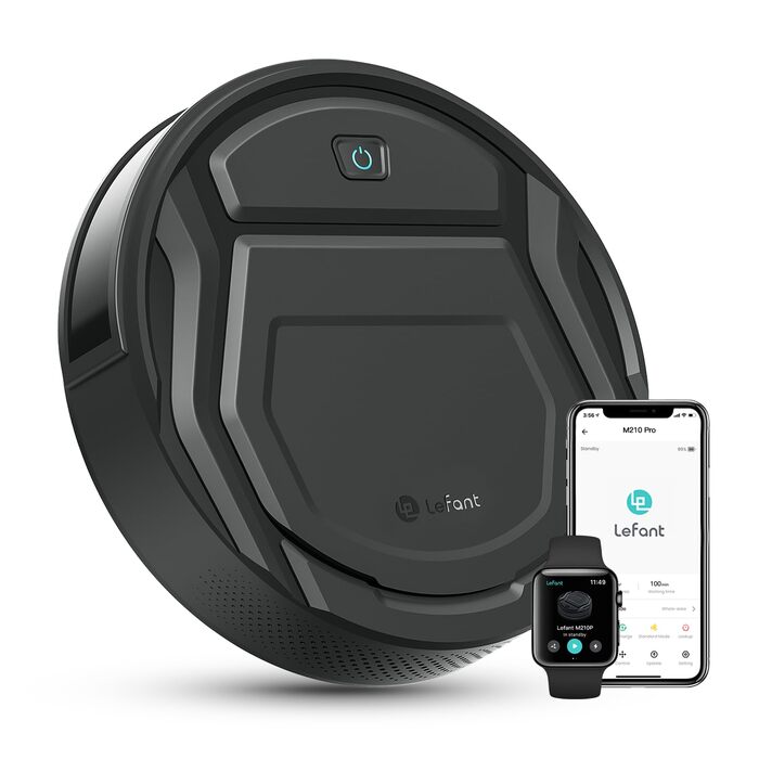 Робот-пилосос LEFANT M210P: потужність 2200Pa, Wi-Fi, Bluetooth, керування через додаток, 6 режимів, автоматична зарядка, ідеальний для шерсті тварин та твердих підлог