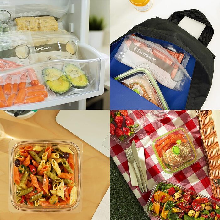 FoodSaver Вакуумний апарат для продуктів харчування з вбудованим зберіганням рулонів | Вакууматор з пристроєм для нарізання та режимом 'Delicate Food' | Містить сортовані вакуумні пакети [FFS005X] Зберігання рулонів