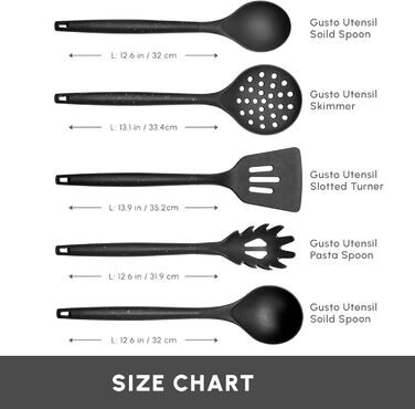 Набір ножів Karaca Gusto 12 предметів з дощечкою та кухонними аксесуарами. Ножі з нержавіючої сталі, ергономічні ручки. Чорний колір.