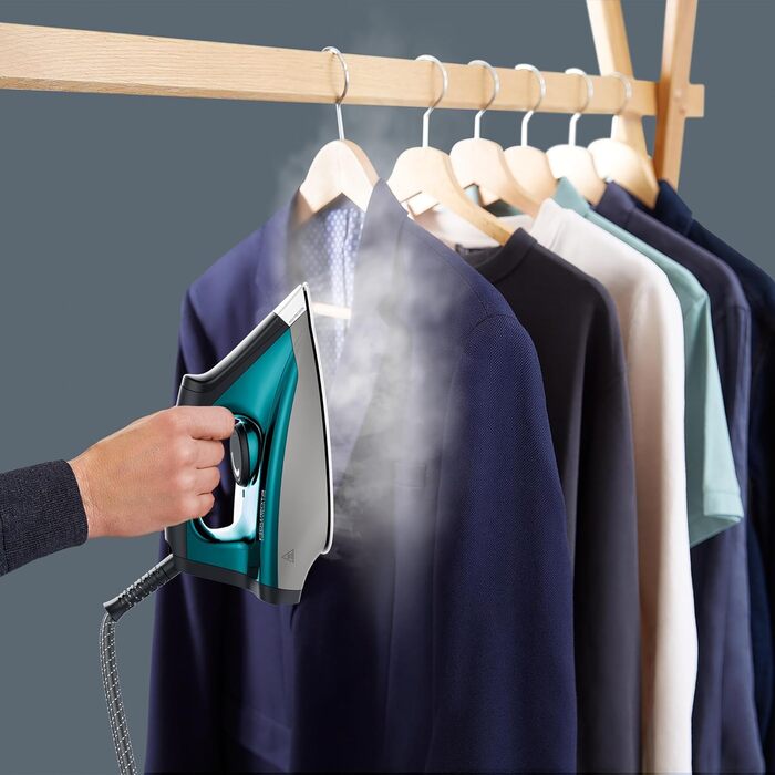 Станція парогенератора Rowenta Compact Steam Pro DG7621: 6,2 Bar, 310 г/хв, 1,1 л, компактний дизайн, блакитно-чорний