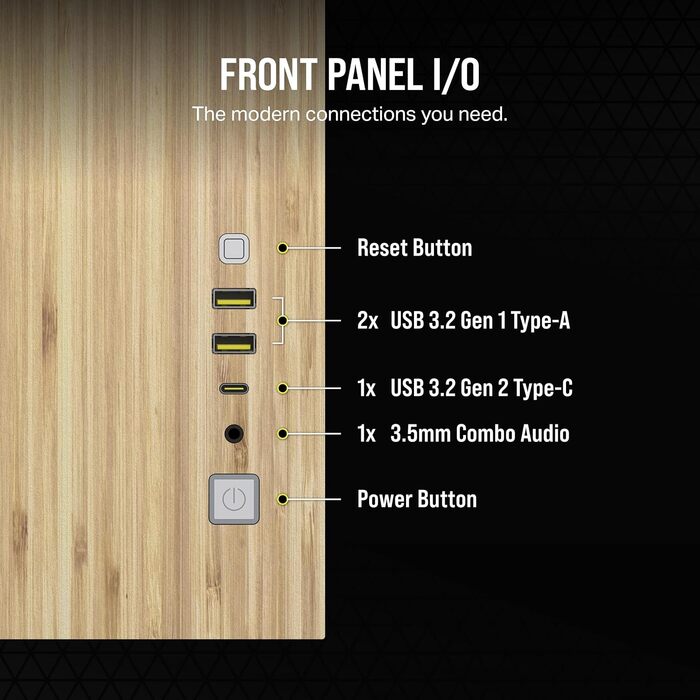 Корпус для ПК Corsair 2500X M-ATX TG White/Bamboo