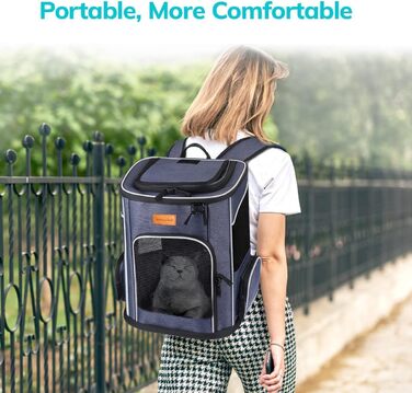 Рюкзак-переноска для котів та маленьких собак Morpilot, 7 кг, блакитний, 33L x 28B x 42H см