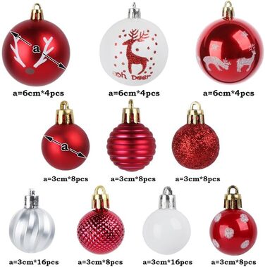 Новорічні кулі Рожево-золоті, 100 шт., діаметром 3, 4 та 6 см, набір прикрас для ялинки, пластикові, для різдвяного декору