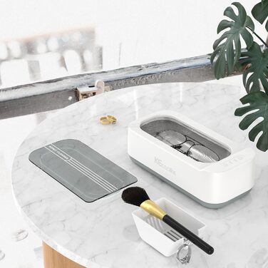 Ультразвукова очищувач KECOOLKE для ювелірних виробів, кілець, монет та окулярів з цифровим таймером (сірий)