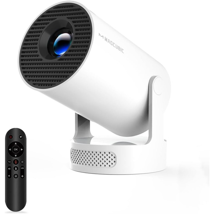 Magcubic Mini Beamer: Портативний проєктор 4K FHD 1080P з Android 11, WiFi 6, Bluetooth 5.4, автотрапецеїдною корекцією та 180° обертанням, вбудований 5W динамік та ручне фокусування