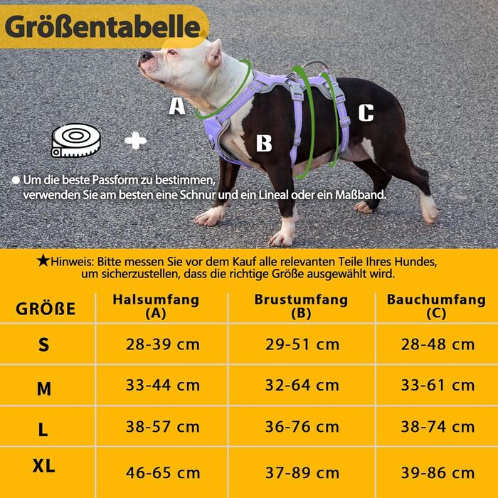 Нашийник для собак Huntboo, великих порід, анти-вислизання, світловідбиваючий, водонепроникний, регульований, для прогулянок та бігу (L, фіолетовий лаванда)