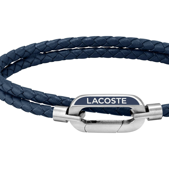 Браслет шкіряний чоловічий Lacoste STARBOARD синій (Blau) - оригінал