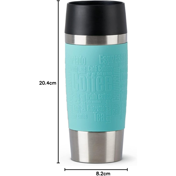 Термокружка Emsa Travel Mug Classic, 360 мл, Mintgrün, з рукавом, 4 год гаряче, 8 год холодне, 100% герметична