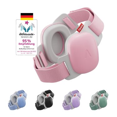 Навушники для захисту слуху Alpine Muffy Baby Klassik - для малюків до 36 місяців, чорний/рожевий