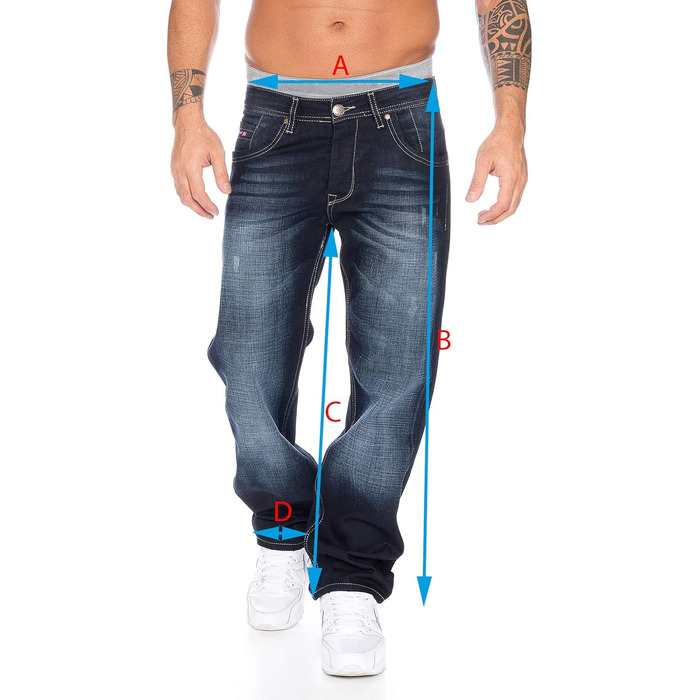 Чоловічі джинси Rock Creek Denim Blau Straight-Cut 36W/34L