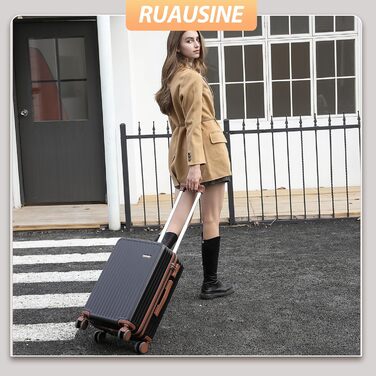 Чохол-валіза ручної поклажі з жорстким корпусом та 4 обертовими колесами, з TSA-замком (Сріблястий, 20 дюймів) (Синій, 20 дюймів)