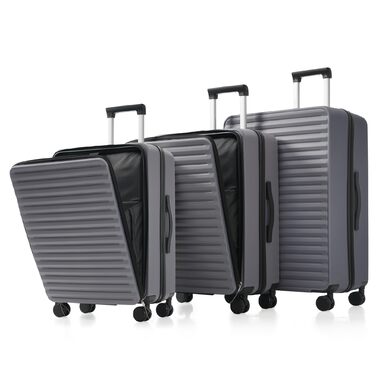 Набір валіз Merax TSA: 3 валізи (M, L, XL) з TSA-замком, телескопічним ручками та 4 колесами, чорний колір, PP-матеріал