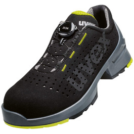 Робочі черевики Uvex 1 BOA S1 SRC, напівчеревики, легкі, чорно-лаймові, 40 EU (для жінок та чоловіків)